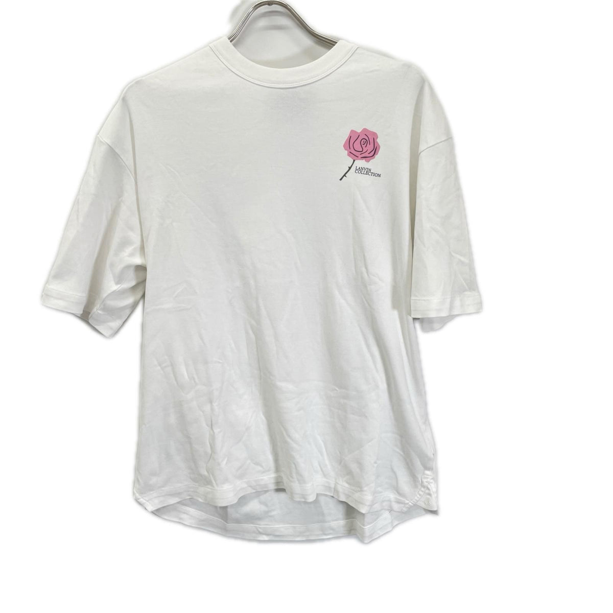 LANVIN COLLECTION ランバンコレクション 248504 ホワイト ロースプリント 半袖 Tシャツ トップス