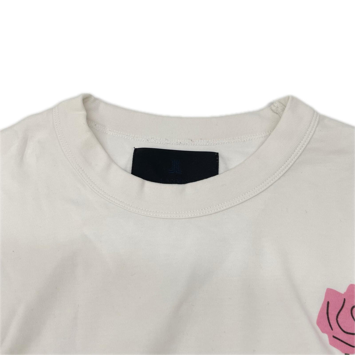 LANVIN COLLECTION ランバンコレクション 248504 ホワイト ロースプリント 半袖 Tシャツ トップス