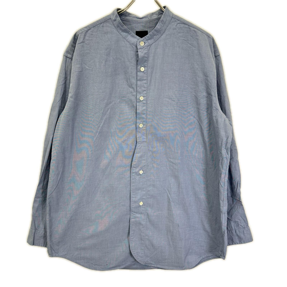 LANVIN COLLECTION ランバンコレクション 258702 ブルー バンドカラー オフィサーズ シャツ トップス