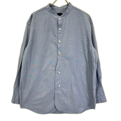 LANVIN COLLECTION ランバンコレクション 258702 ブルー バンドカラー オフィサーズ シャツ トップス