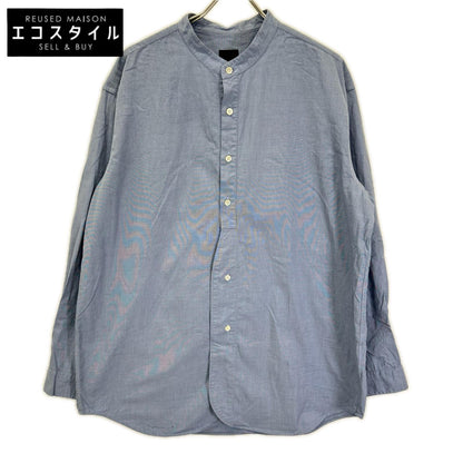 LANVIN COLLECTION ランバンコレクション 258702 ブルー バンドカラー オフィサーズ シャツ トップス
