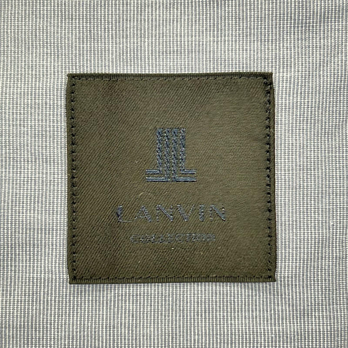 LANVIN COLLECTION ランバンコレクション 258702 ブルー バンドカラー オフィサーズ シャツ トップス