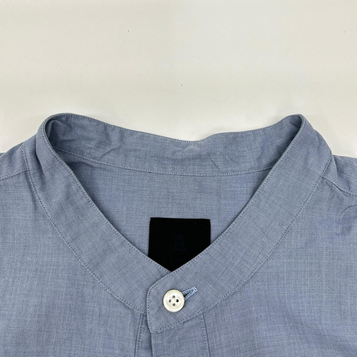 LANVIN COLLECTION ランバンコレクション 258702 ブルー バンドカラー オフィサーズ シャツ トップス