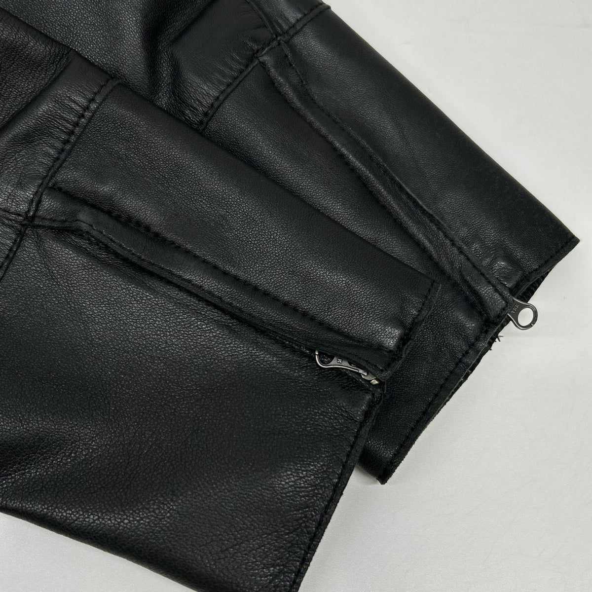 23区 23区 ブラック ラムレザー ノーカラー ブルゾン ジャケット