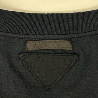 PRADA プラダ UJM493 ネイビー トライアングルロゴ Vネックハーフスリーブカットソー トップス