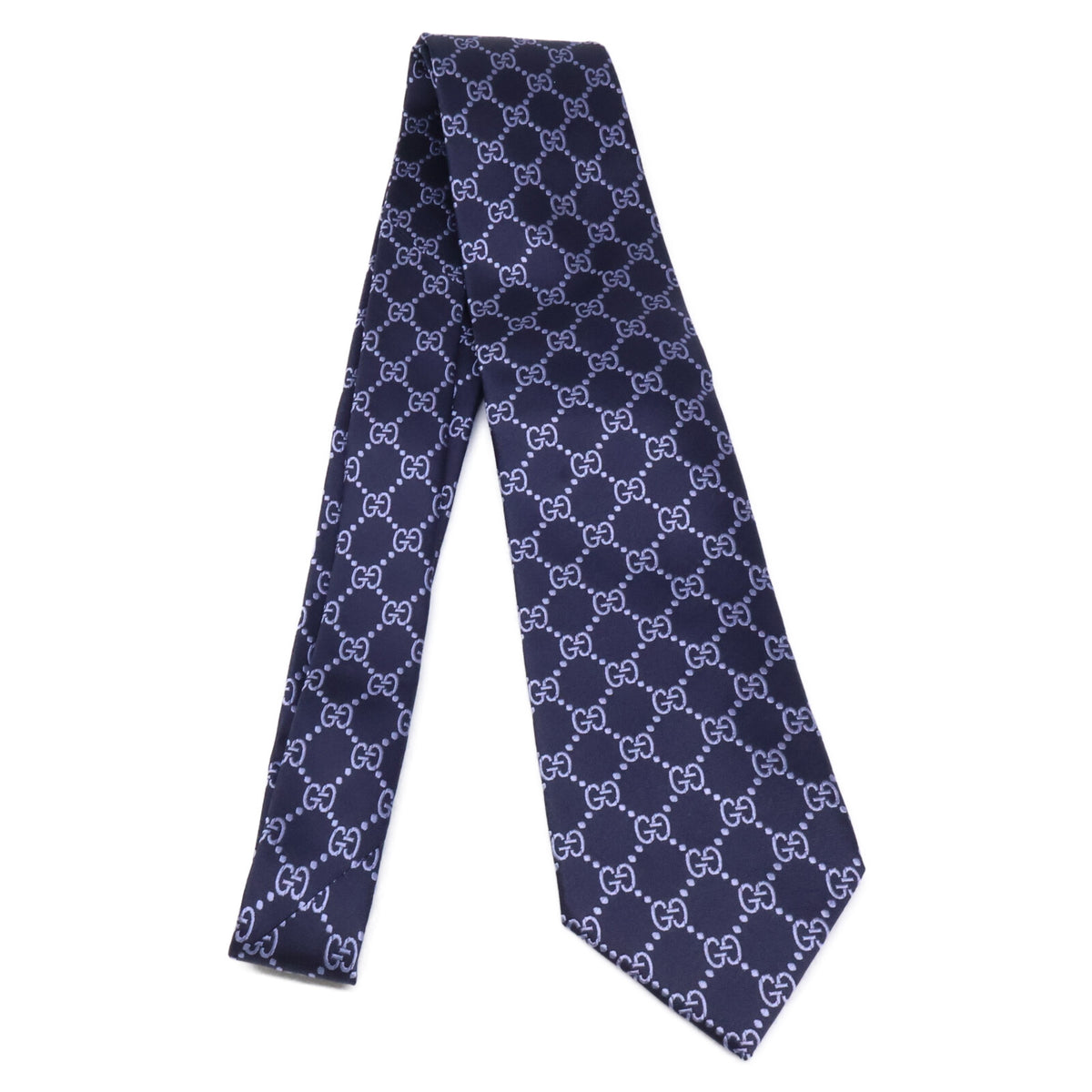 GUCCI グッチ 【美品】024222 4B002 GGパターン シルク ネクタイ