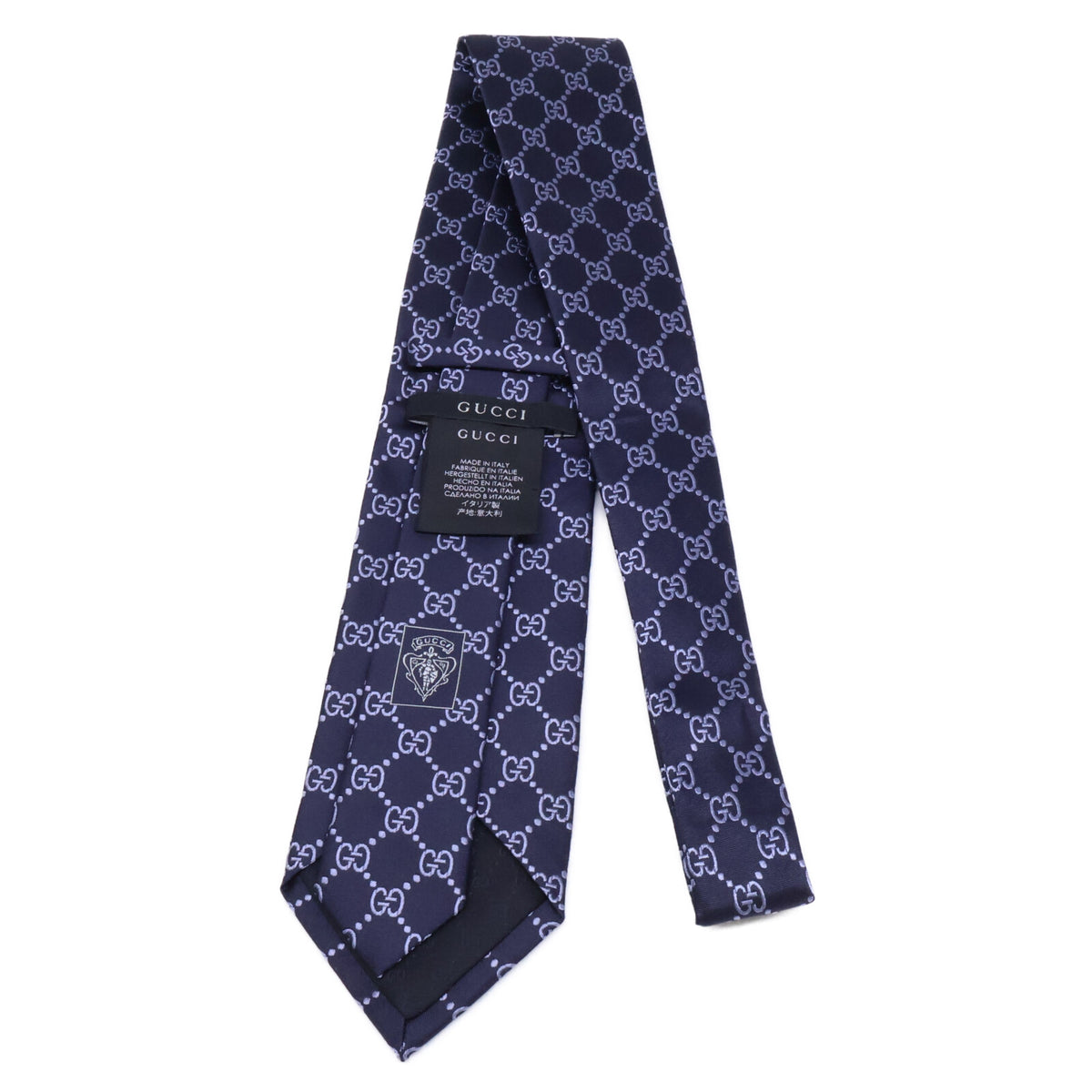GUCCI グッチ 【美品】024222 4B002 GGパターン シルク ネクタイ