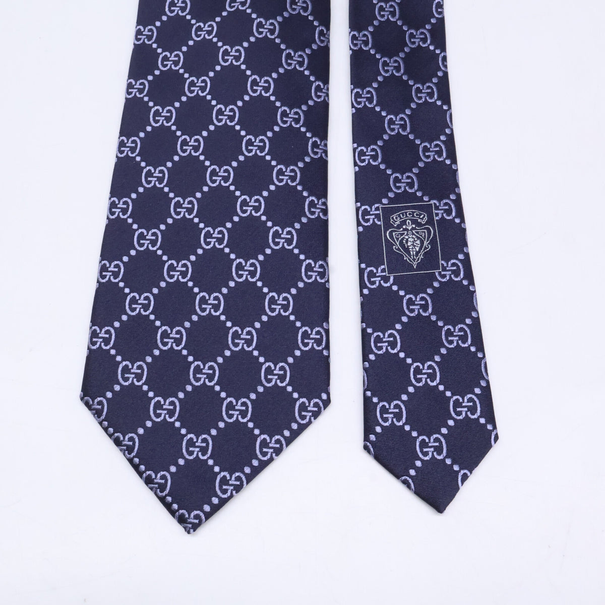 GUCCI グッチ 【美品】024222 4B002 GGパターン シルク ネクタイ