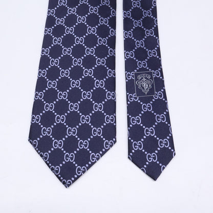 GUCCI グッチ 【美品】024222 4B002 GGパターン シルク ネクタイ