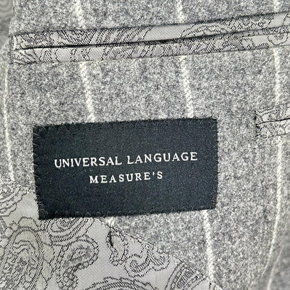 UNIVERSAL LANGUAGE ユニバーサルランゲージ TR16 グレー ストライプ カノニコ ウール 段返り3ボタンスーツ スーツ セットアップ