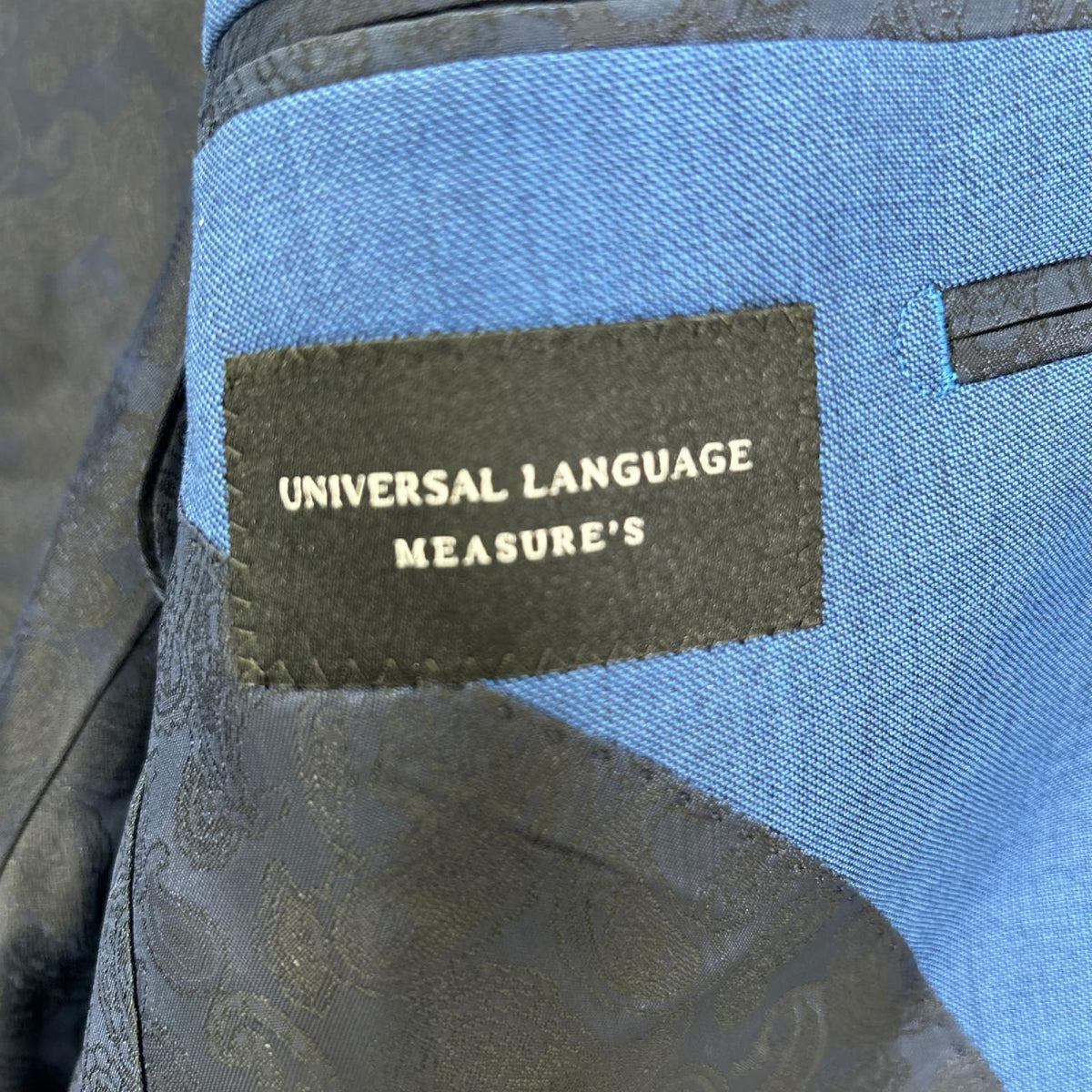 UNIVERSAL LANGUAGE ユニバーサルランゲージ TR02 ブルー スキャバル ウール 段返り3ボタンスーツ スーツ セットアップ