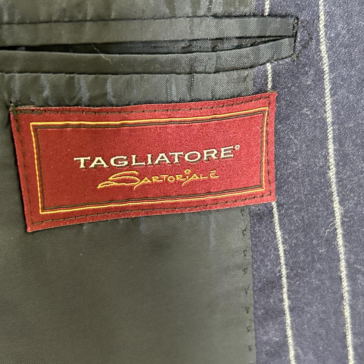 TAGLIATORE タリアトーレ 2CVJ22B11 ネイビー ウール チョークストライプ シングル スーツ スーツ セットアップ
