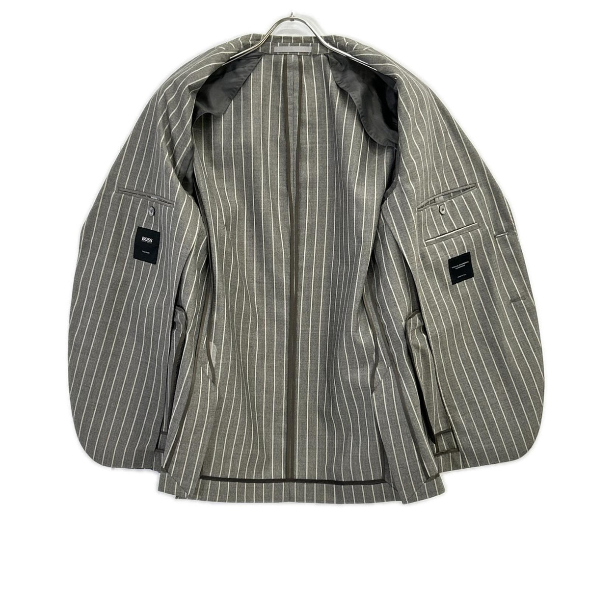 HUGOBOSS ヒューゴボス 10227224 グレー T-Nevio Brite2 ストライプ シングル スーツ スーツ セットアップ