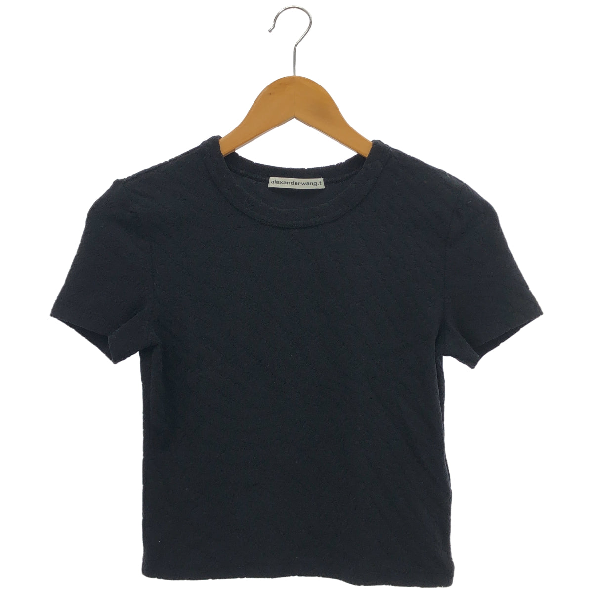 ALEXANDER WANG アレキサンダーワン 4CC1241426 ブラック パイル地 総柄ロゴ カットソー トップス
