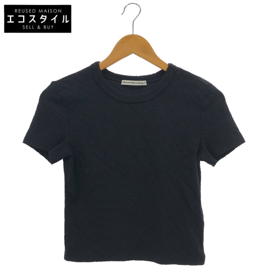 ALEXANDER WANG アレキサンダーワン 4CC1241426 ブラック パイル地 総柄ロゴ カットソー トップス