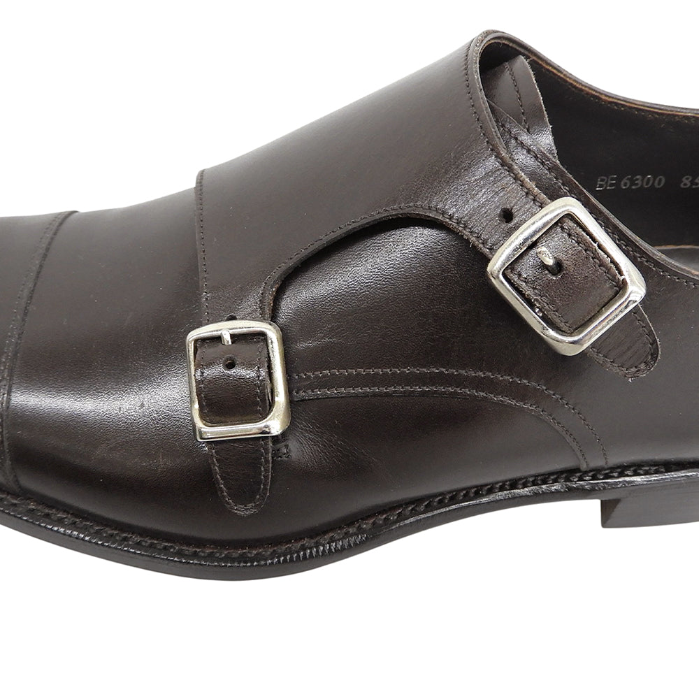 BEAMS F ビームスエフ 美品 レザー ダブルモンク ストラップ シューズ メンズ ブラウン 8 1/2 BE6300 シューズ