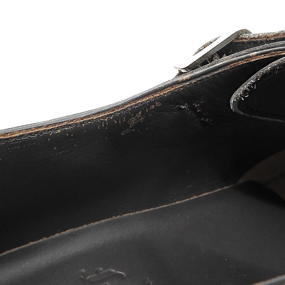 BEAMS F ビームスエフ 美品 レザー ダブルモンク ストラップ シューズ メンズ ブラウン 8 1/2 BE6300 シューズ