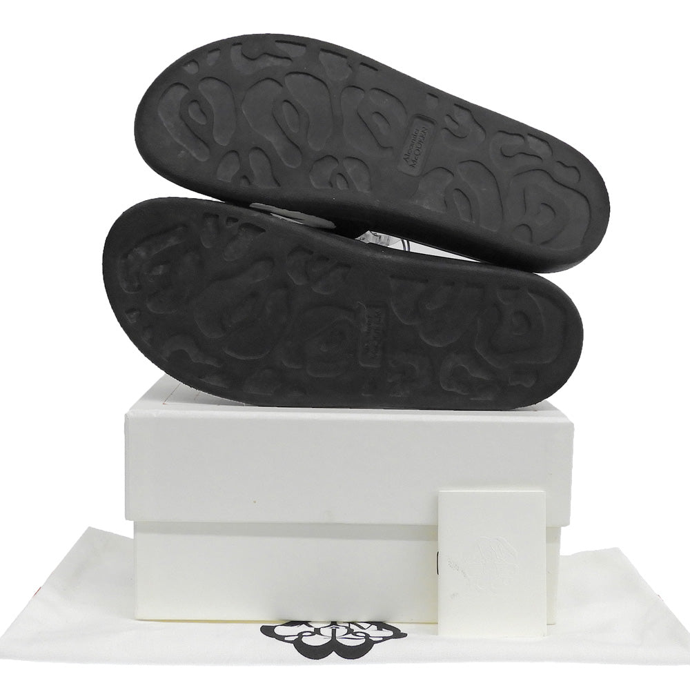 ALEXANDER McQUEEN アレキサンダーマックイーン GRAFFITI RUBBER POOL SLIDE サンダル シューズ メンズ 黒 ブラック 40 シューズ
