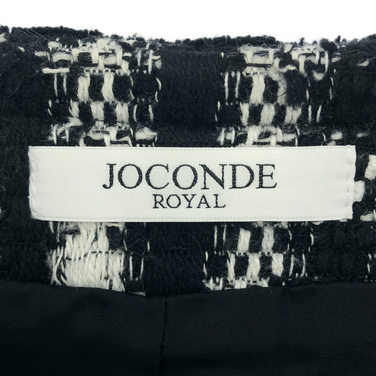 MADAM JOCONDE マダムジョコンダ ブラックホワイト チェック ツイード調 スカートセットアップ トップス