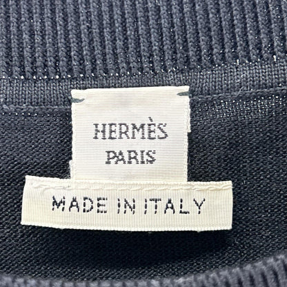 HERMES エルメス 16-7712 ブラック シルクコットン Hリフト ニット ワンピース ワンピース
