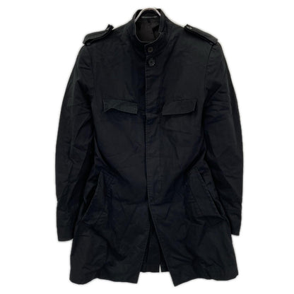 Yohji Yamamoto POUR HOMME ヨウジヤマモトプールオム HH-J61-045 08SS REPLICA ブラック スタンドカラー エポーレットデザイン ミリタリー コート ジャケット