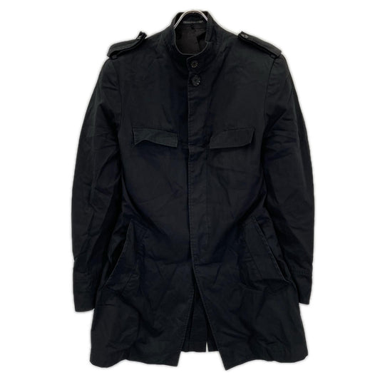Yohji Yamamoto POUR HOMME ヨウジヤマモトプールオム HH-J61-045 08SS REPLICA ブラック スタンドカラー エポーレットデザイン ミリタリー コート ジャケット