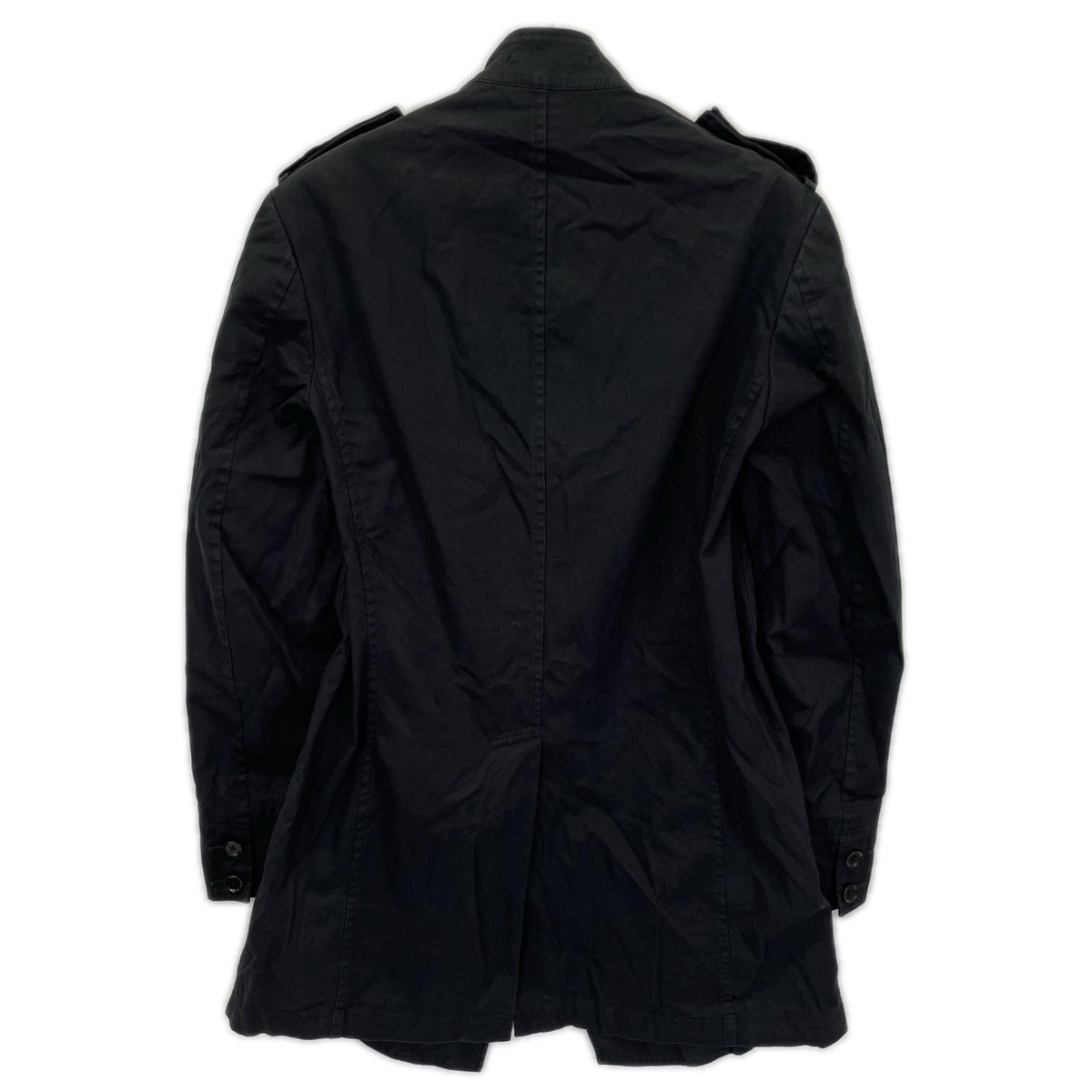 Yohji Yamamoto POUR HOMME ヨウジヤマモトプールオム HH-J61-045 08SS REPLICA ブラック スタンドカラー エポーレットデザイン ミリタリー コート ジャケット