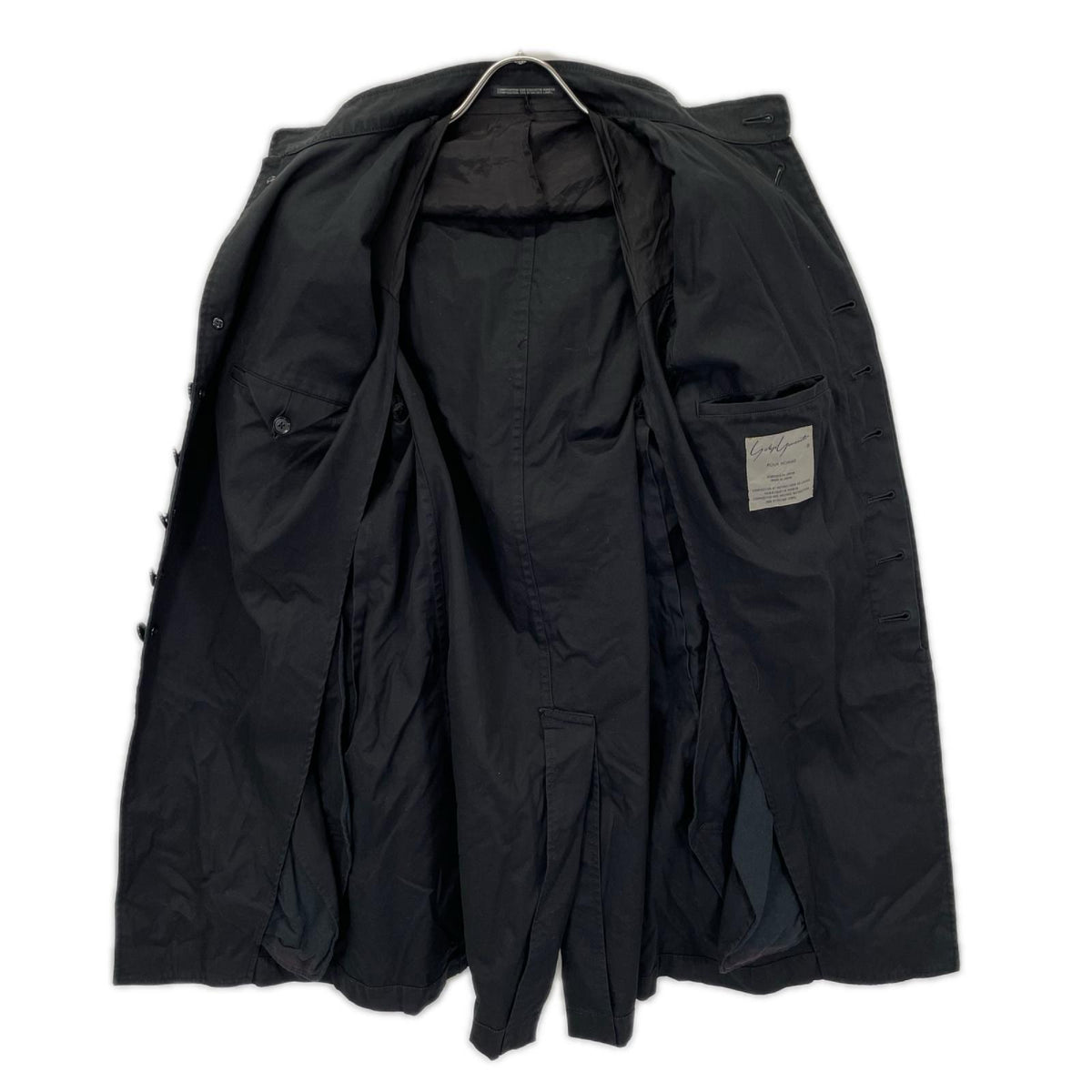 Yohji Yamamoto POUR HOMME ヨウジヤマモトプールオム HH-J61-045 08SS REPLICA ブラック スタンドカラー エポーレットデザイン ミリタリー コート ジャケット