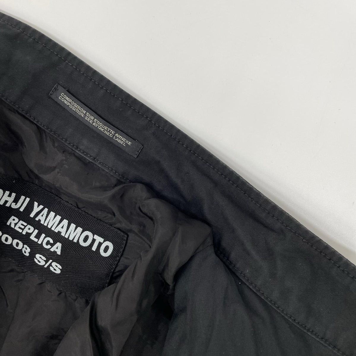 Yohji Yamamoto POUR HOMME ヨウジヤマモトプールオム HH-J61-045 08SS REPLICA ブラック スタンドカラー エポーレットデザイン ミリタリー コート ジャケット