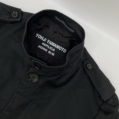 Yohji Yamamoto POUR HOMME ヨウジヤマモトプールオム HH-J61-045 08SS REPLICA ブラック スタンドカラー エポーレットデザイン ミリタリー コート ジャケット