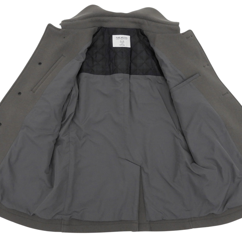SHIPS any シップスエニイ PURE MELTON ステンカラーコート メンズ グレー系 S 714-14-0003 コート