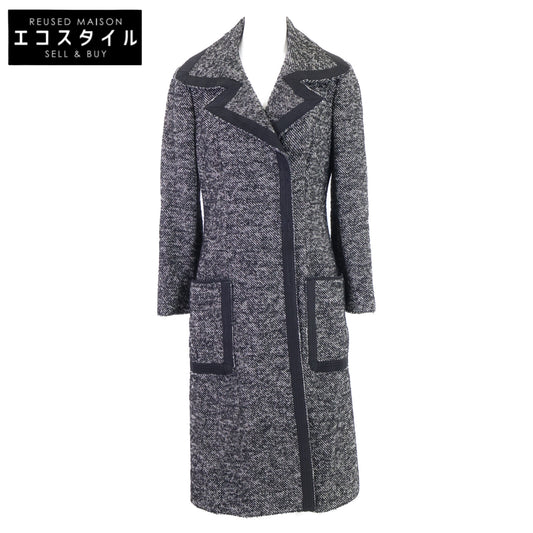 DOLCE&GABBANA ドルチェアンドガッバーナ 【美品/国内正規】F0S74T FM2D4 裏地レオパード柄 ツイード ロング コート