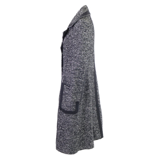 DOLCE&GABBANA ドルチェアンドガッバーナ 【美品/国内正規】F0S74T FM2D4 裏地レオパード柄 ツイード ロング コート