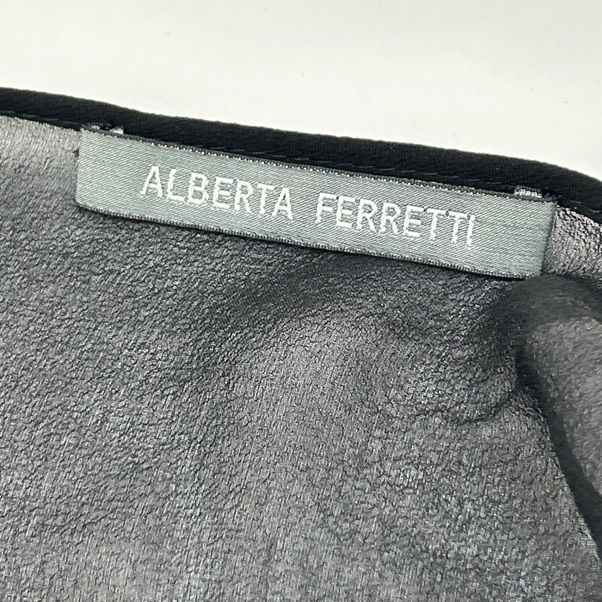 ALBERTA FERRETTI アルベルタ フェレッティ A04121628 ブラック レース ストライプ シルク ワンピース ワンピース
