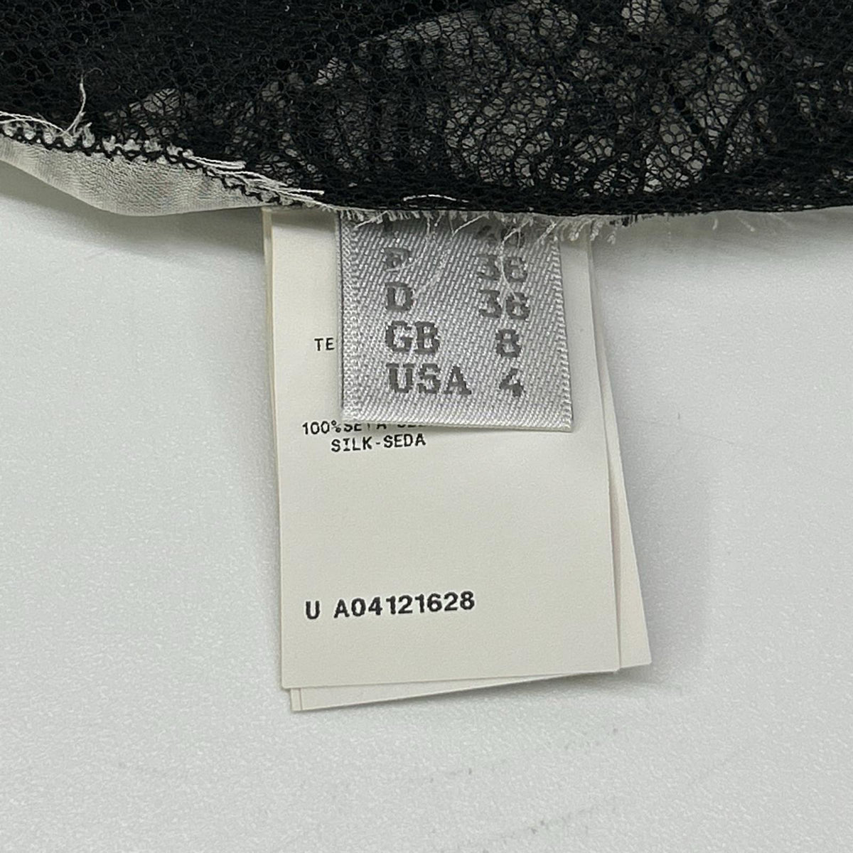 ALBERTA FERRETTI アルベルタ フェレッティ A04121628 ブラック レース ストライプ シルク ワンピース ワンピース