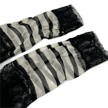 ALBERTA FERRETTI アルベルタ フェレッティ A04121628 ブラック レース ストライプ シルク ワンピース ワンピース