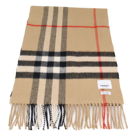 BURBERRY バーバリー 【美品】ノバチェック カシミヤ フリンジ マフラー