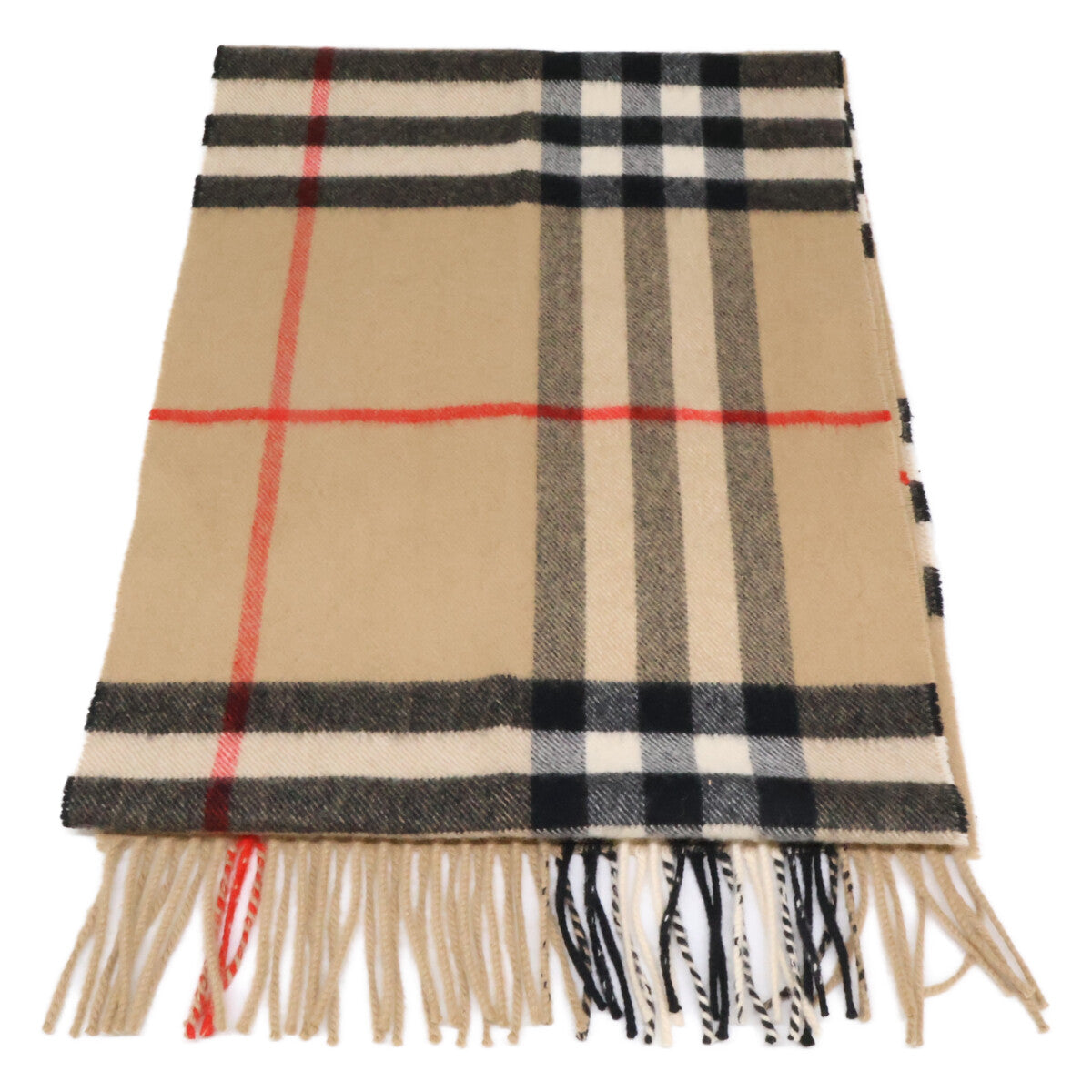 BURBERRY バーバリー 【美品】ノバチェック カシミヤ フリンジ マフラー