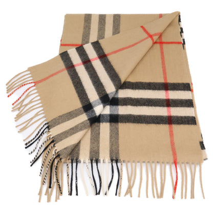 BURBERRY バーバリー 【美品】ノバチェック カシミヤ フリンジ マフラー