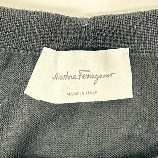 SalvatoreFerragamo サルバトーレフェラガモ 0361-001 ブラック シルク フワラー ノースリーブ ワンピース ワンピース