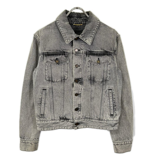 SAINT LAURENT PARIS サンローランパリ 17年 グレー 500393 ダメージ加工 デニム ジャケット ジャケット