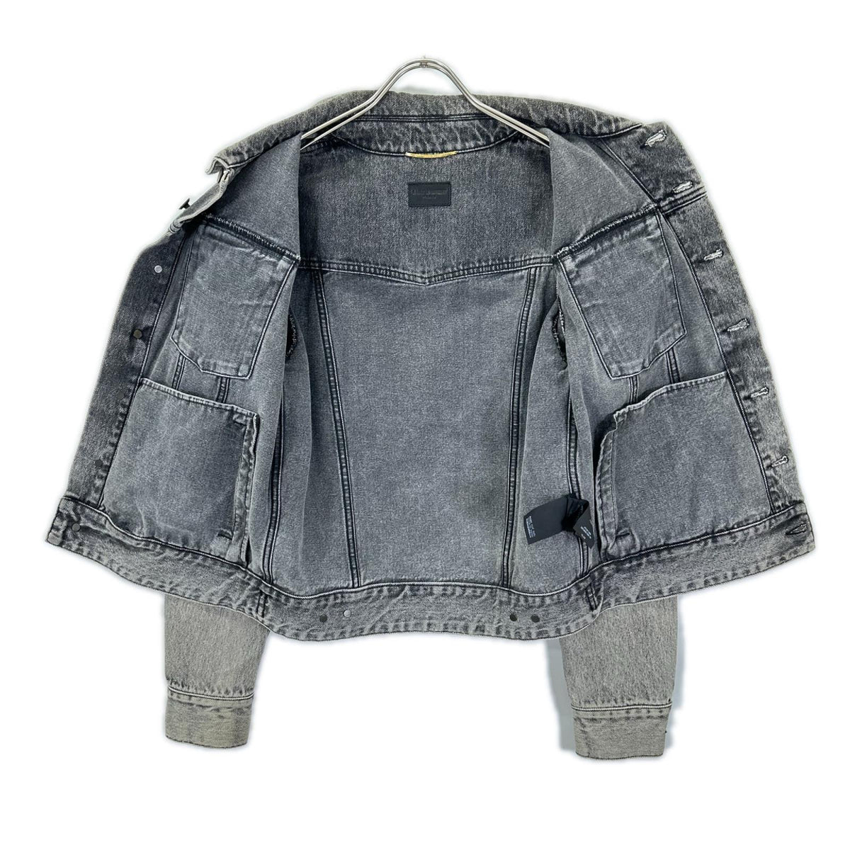SAINT LAURENT PARIS サンローランパリ 17年 グレー 500393 ダメージ加工 デニム ジャケット ジャケット