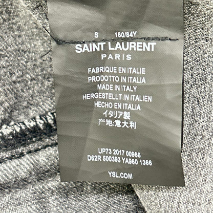 SAINT LAURENT PARIS サンローランパリ 17年 グレー 500393 ダメージ加工 デニム ジャケット ジャケット
