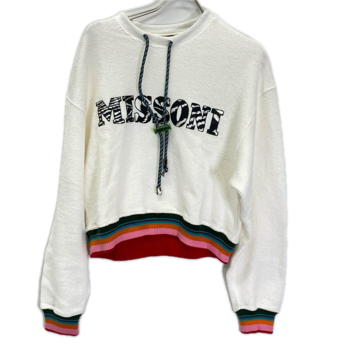 MISSONI ミッソーニ 21 02 MDW00017 BJ008L ホワイト ドローコード ロゴ トレーナー トップス