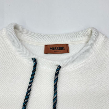 MISSONI ミッソーニ 21 02 MDW00017 BJ008L ホワイト ドローコード ロゴ トレーナー トップス