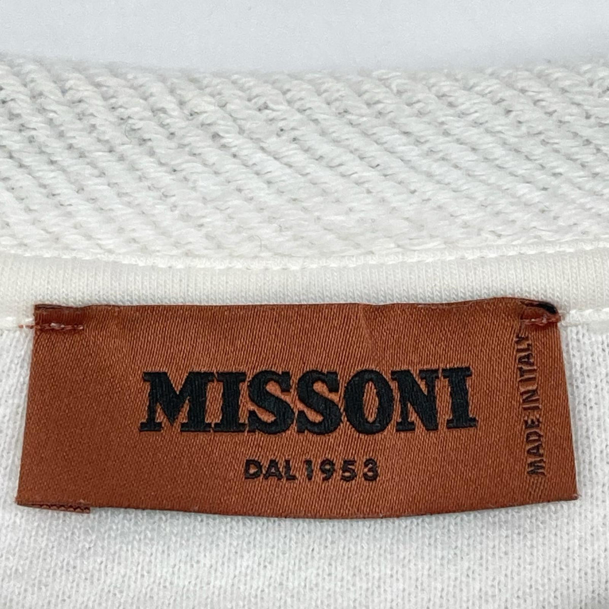 MISSONI ミッソーニ 21 02 MDW00017 BJ008L ホワイト ドローコード ロゴ トレーナー トップス