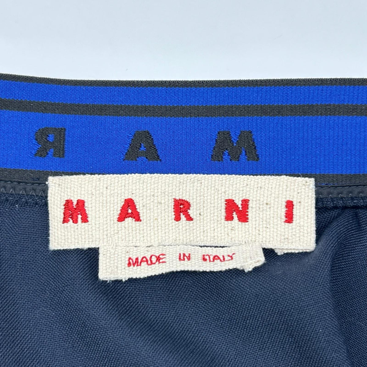 MARNI マルニ 22年 ネイビー GOMA0607A1 ウエストロゴ フレア スカート スカート