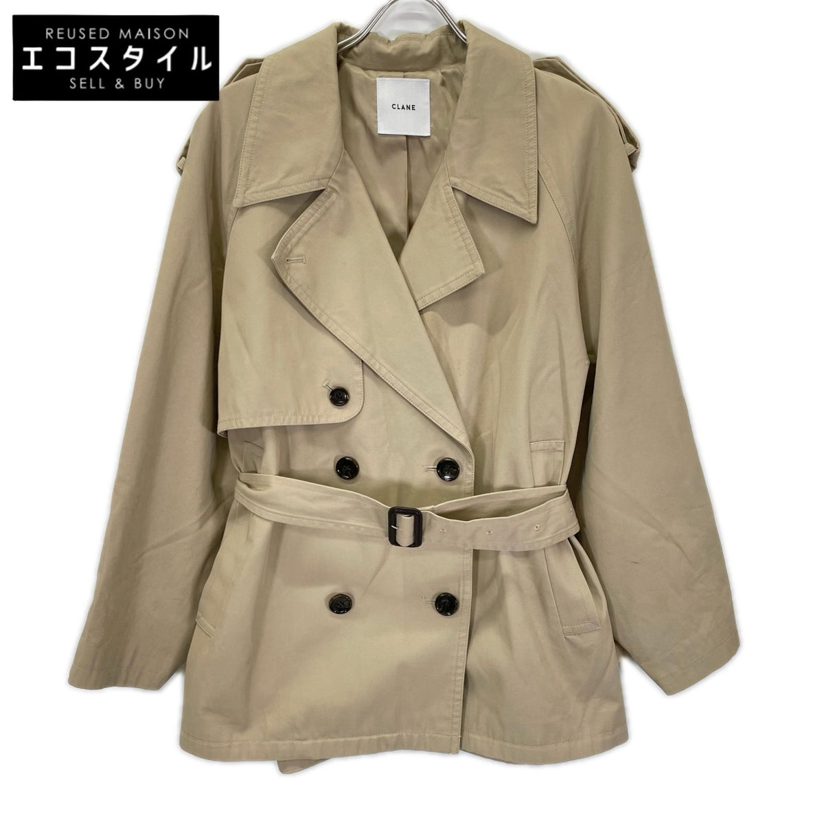 CLANE Clane 25SS 18103-0422 brown oversized short trench coat coat