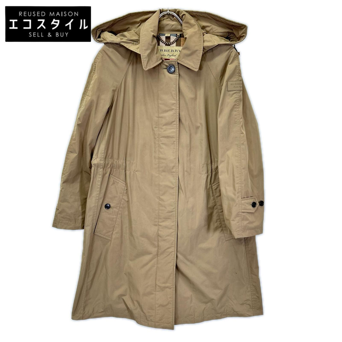 Burberry LONDON バーバリーロンドン 85R3436 カーキ 裏地ノバチェック ロングコート コート