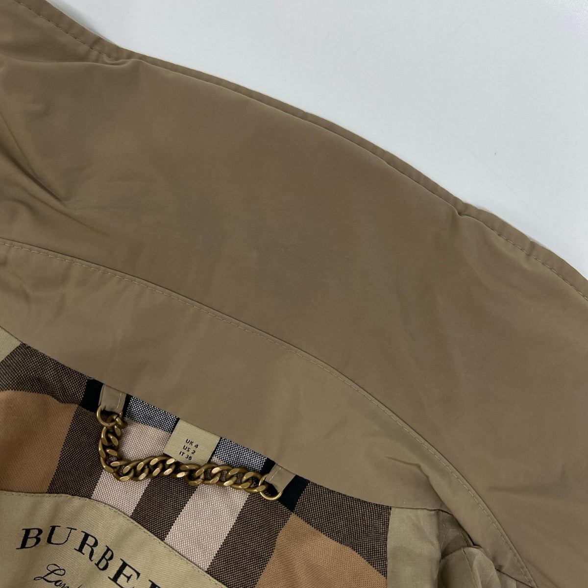 Burberry LONDON バーバリーロンドン 85R3436 カーキ 裏地ノバチェック ロングコート コート